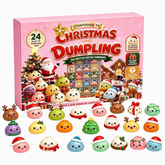 Squishy Advent Calendar 2026, 24 Days Christmas Dumpling Advent Calendar with Cute Mini Dumpling Figurines, Holiday Countdown Surprise Gift Box for Kids Adults
