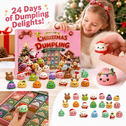 Squishy Advent Calendar 2026, 24 Days Christmas Dumpling Advent Calendar with Cute Mini Dumpling Figurines, Holiday Countdown Surprise Gift Box for Kids Adults