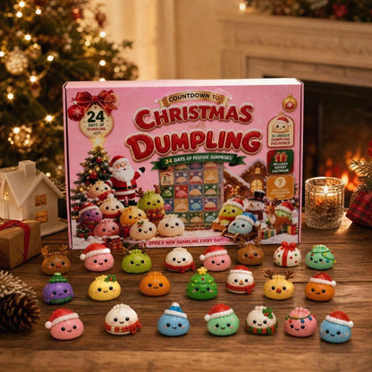 Squishy Advent Calendar 2026, 24 Days Christmas Dumpling Advent Calendar with Cute Mini Dumpling Figurines, Holiday Countdown Surprise Gift Box for Kids Adults