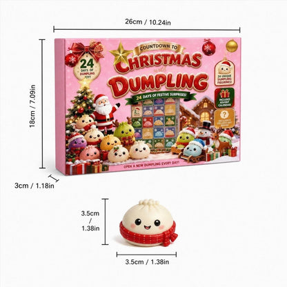 Squishy Advent Calendar 2026, 24 Days Christmas Dumpling Advent Calendar with Cute Mini Dumpling Figurines, Holiday Countdown Surprise Gift Box for Kids Adults